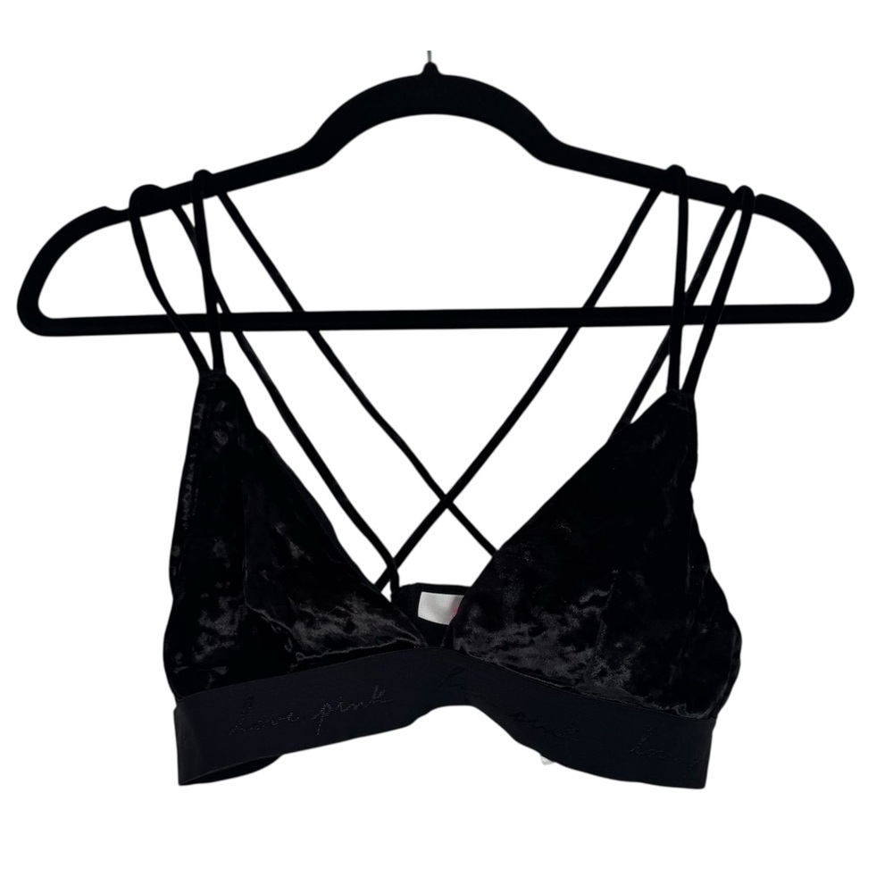 VS PINK Bralette L Velvet Triangle Strappy